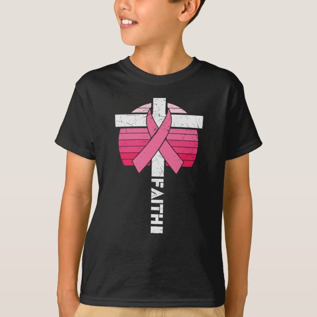 Brast Cancer Awareness Hope Strength Christian T Shirt (Framsida)