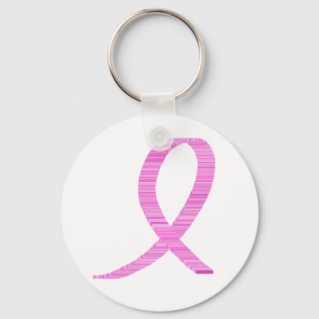 Brast Cancer Awareness Pinkt Ribbon Nyckelring (Framsida)