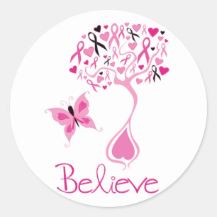 Brast Cancer Awareness Sticker Runt Klistermärke