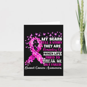 Brast Cancer Awareness Survivor My Scar Berätta fö Kort