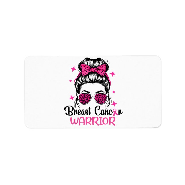 Brast Cancer Awareness Warrior Adressetikett (Framsidan)