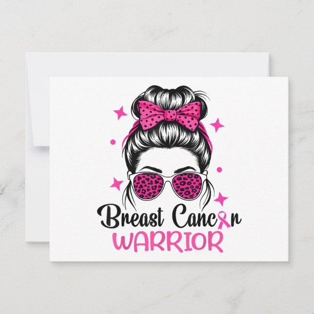 Brast Cancer Awareness Warrior Inbjudningar (Framsida)