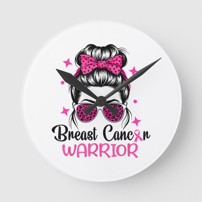 Brast Cancer Awareness Warrior Rund Klocka (Framsida)