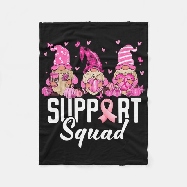 Brast Cancer Awareness Warrior Support Squad Gnom Fleecefilt (Framsidan)