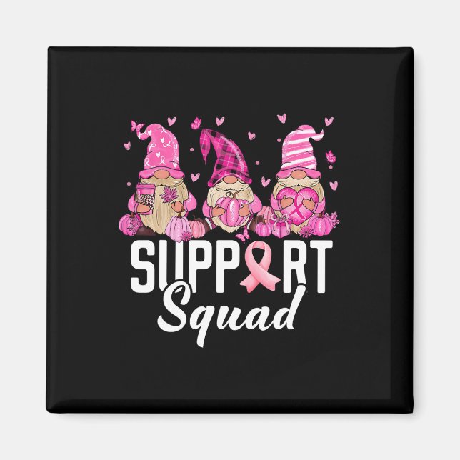 Brast Cancer Awareness Warrior Support Squad Gnom Magnet (Framsidan)