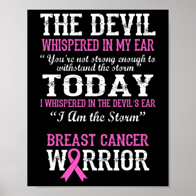 Brast Cancer Warrior Awareness Survivor Quote Poster (Framsidan)