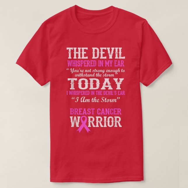 Brast Cancer Warrior Awareness Survivor Quote T Shirt (Design framsida)