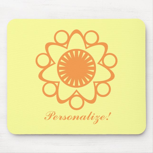 Brast med Life Flower Mousepad, Orange Musmatta (Framsidan)
