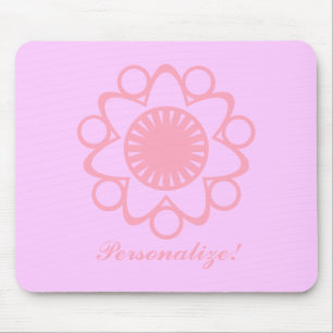 Brast med Life Flower Mousepad, Rosa Musmatta