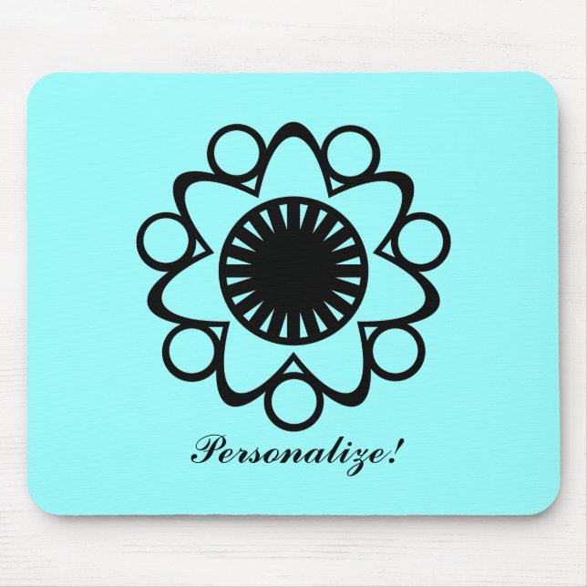 Brast med Life Flower Mousepad, svart Musmatta (Framsidan)