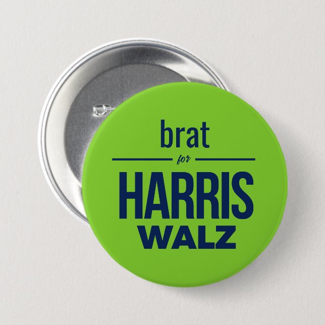 Brat for Harris Walz Knapp (Framsida & baksida)