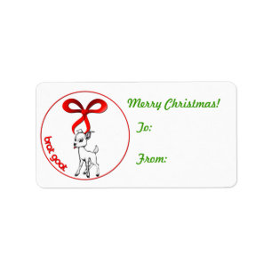 Brat Goat jul Gift Märkre Sticker Adressetikett