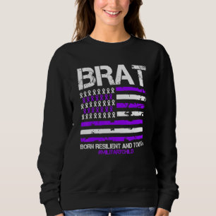 Brat Lila Up American Flagga April Military Child T Shirt