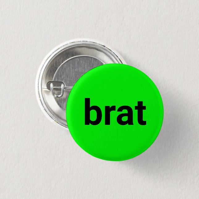 Brat modern typografi svart neon grönt coola knapp (Framsida & baksida)
