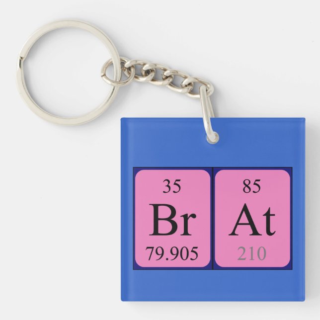 Brat Periodisk bord namn nyckelring (Framsidan)