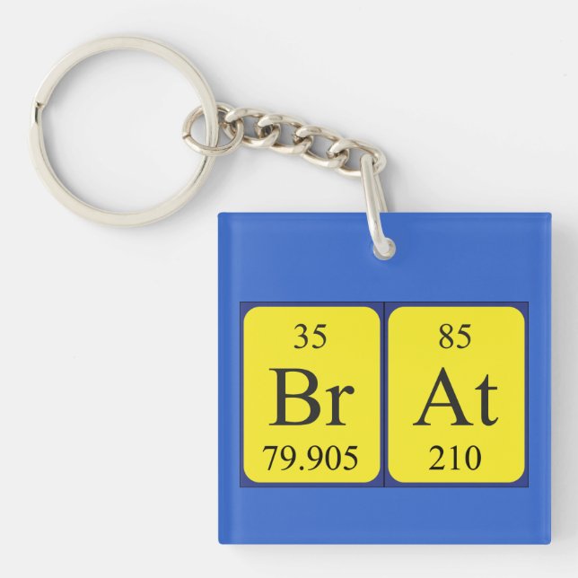 Brat Periodisk bord namn nyckelring (Framsidan)