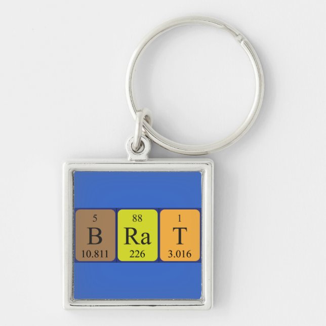 Brat Periodisk bord namn nyckelring (Framsidan)
