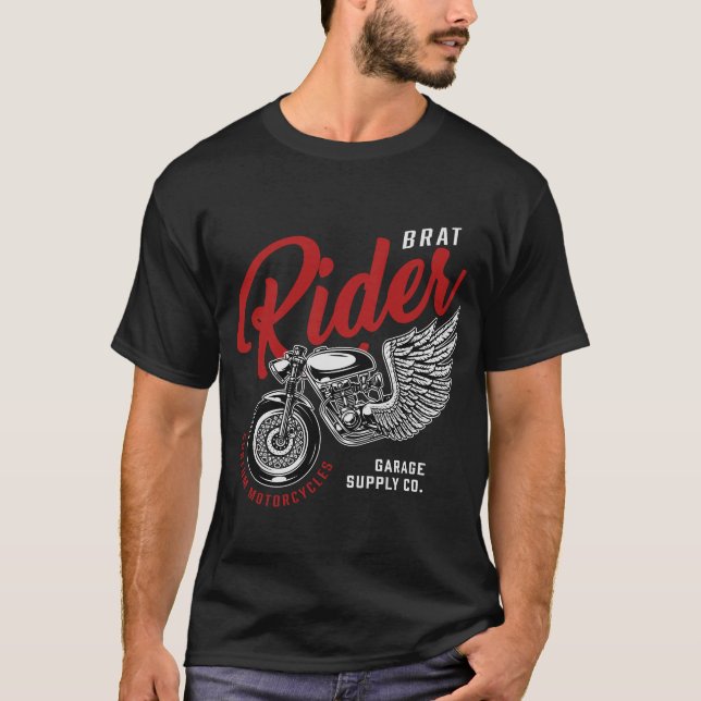 Brat Rides Anpassningsbar Motorcyklar T-Shirt (Framsida)