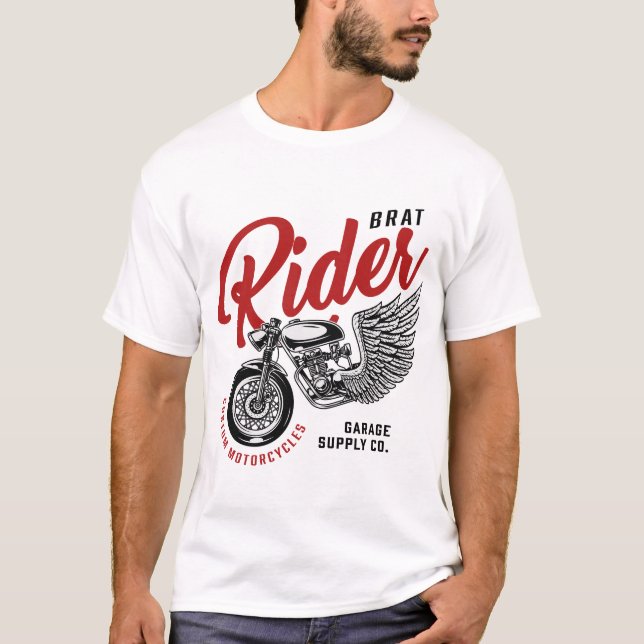 Brat Rides Anpassningsbar Motorcyklar T-Shirt (Framsida)