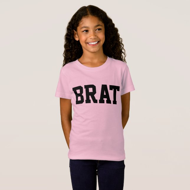 BRAT-roliga flickor Kids T-shirts (Hel framsida)