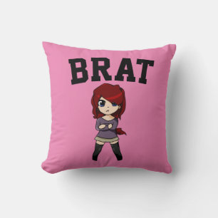 BRAT WIFE GIRLFRIEND FUNNY DEKORATIV KUDDE