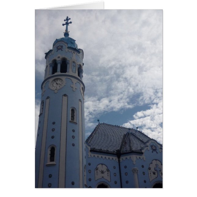 Bratislava blå kyrka hälsningskort (Framsidan)