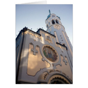 Bratislava blå kyrka hälsningskort
