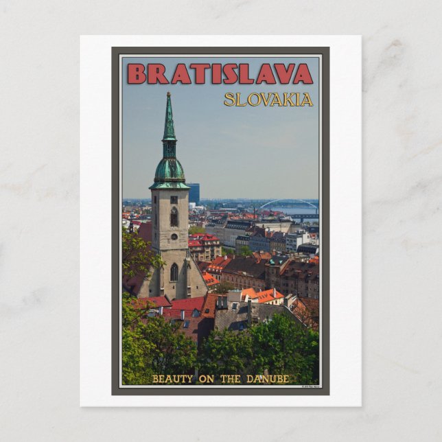Bratislava Cityscape Vykort (Framsida)