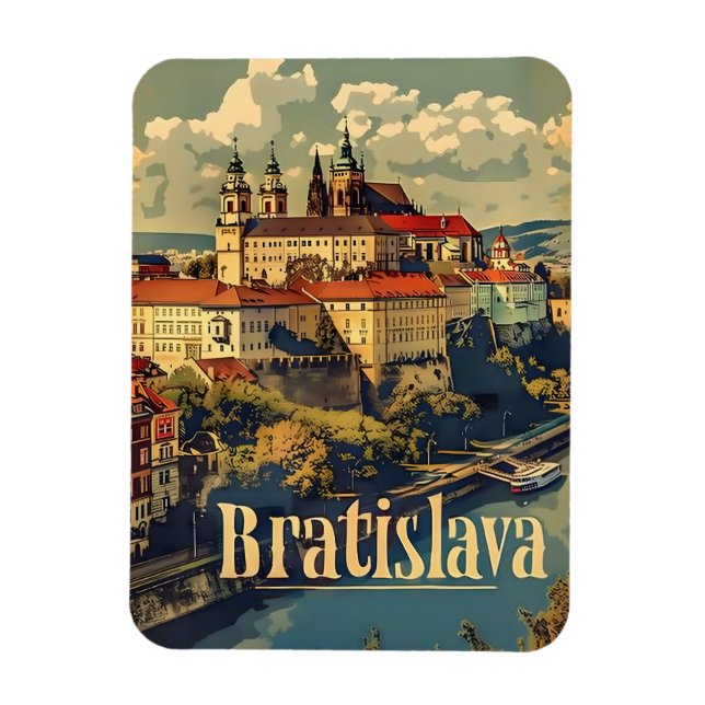 Bratislava reser och vintage magnet (Vertikal)