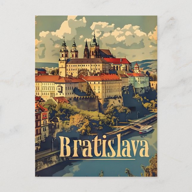 Bratislava reser och vintage vykort (Framsida)