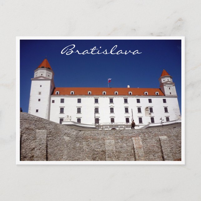 Bratislava slott blå kant vykort (Framsida)