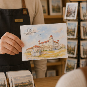 Bratislava slott, Bratislava, Slovakien, Landskap Vykort