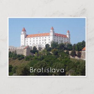 Bratislava-slott vit vykort