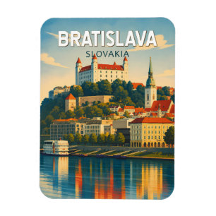 Bratislava Slovakien Illustration Resa Konst Retro Magnet