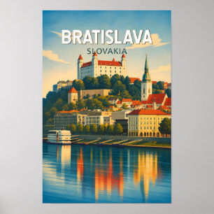 Bratislava Slovakien Illustration Resa Konst Retro Poster