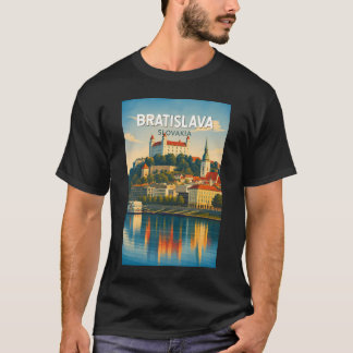 Bratislava Slovakien Illustration Resa Konst Retro T Shirt