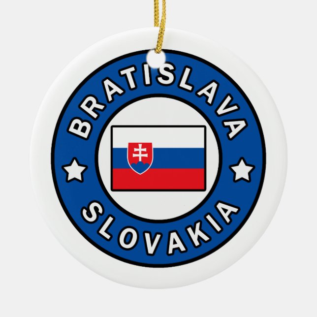 Bratislava Slovakien Julgransprydnad Keramik (Framsidan)
