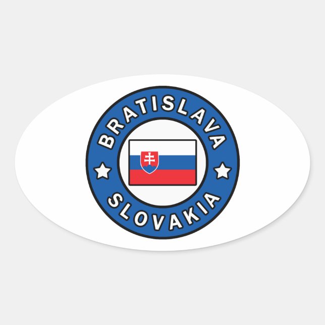 Bratislava Slovakien Ovalt Klistermärke (Framsida)