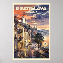 Bratislava Slovakien Retro Resa Poster