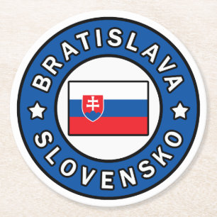 Bratislava Slovakien Underlägg Papper Rund