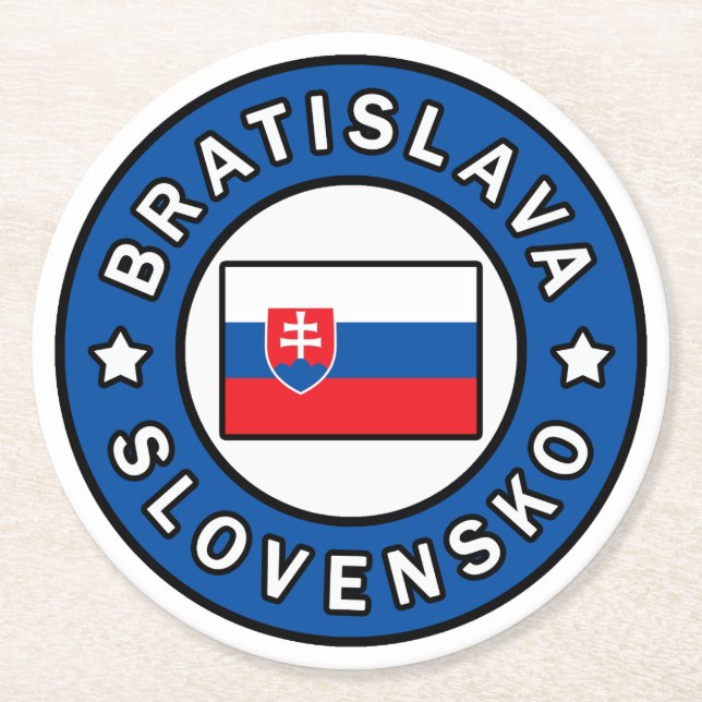 Bratislava Slovakien Underlägg Papper Rund (Framsidan)