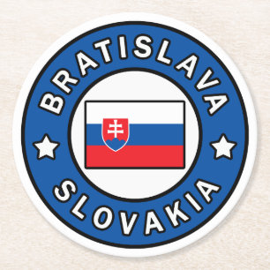 Bratislava Slovakien Underlägg Papper Rund