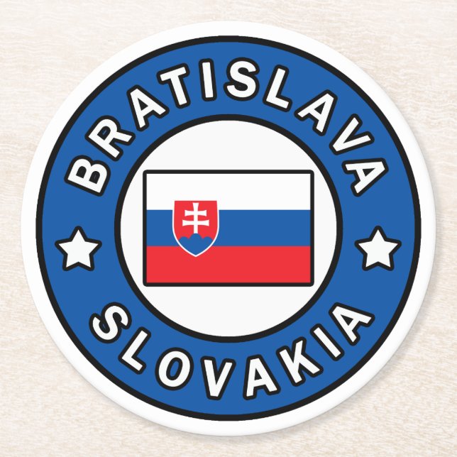 Bratislava Slovakien Underlägg Papper Rund (Framsidan)