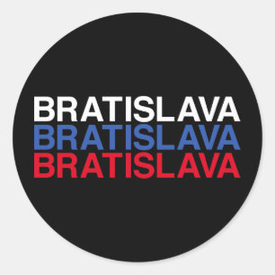 BRATISLAVA Slovakiska Flagga Runt Klistermärke