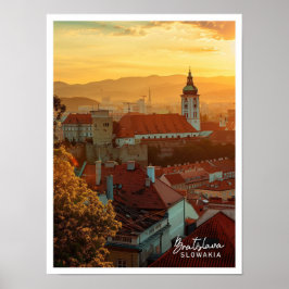 Bratislava Slowakia Art Trage berömd ställe Poster