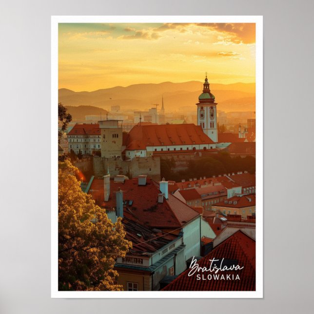Bratislava Slowakia Art Trage berömd ställe Poster (Framsidan)