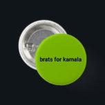 Brats för kamala, modern svart kalkgrön knapp<br><div class="desc">Brats för kamala, enkel modern svart- och kalkgrön knapp. Helt anpassade svart text på lime green editable färg-bakgrund.</div>