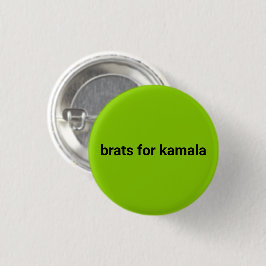Brats för kamala, modern svart kalkgrön knapp