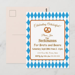 Brats och öl Oktoberfest-inbjudan Vykort