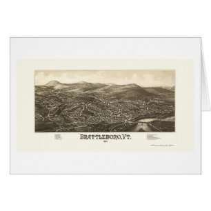 Brattleboro panorama- karta för VT - 1886 Hälsningskort